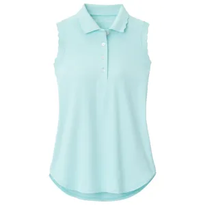 Womens Opal Sleeveless Stretch Jersey Polo Celeste - SS24